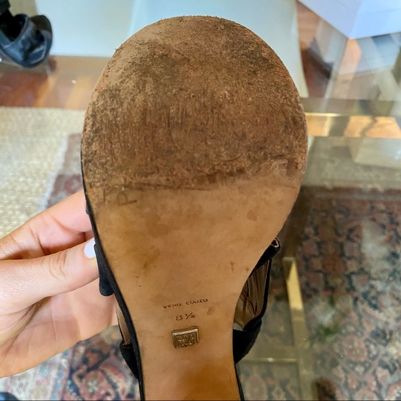 Black Suede Braided Platform Heels 8.5 - Picture 6 of 6